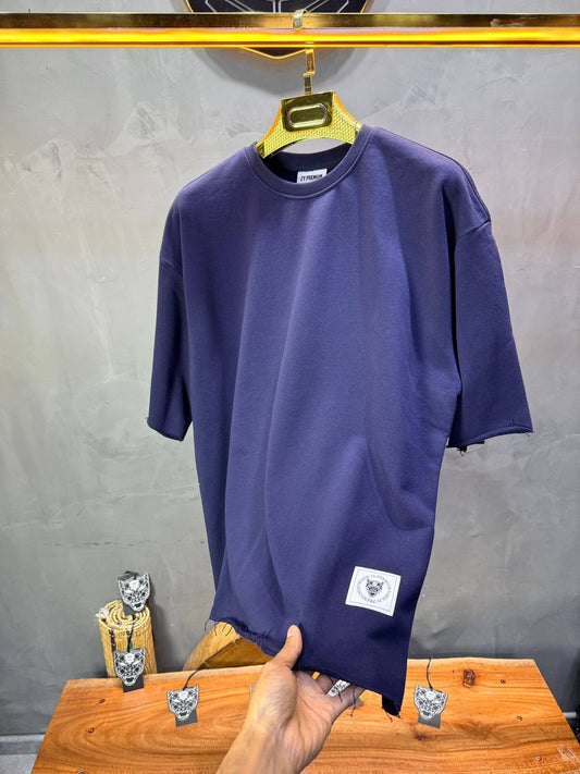 T-Shirt Oversize Navy Blue – Tissu Épais  42