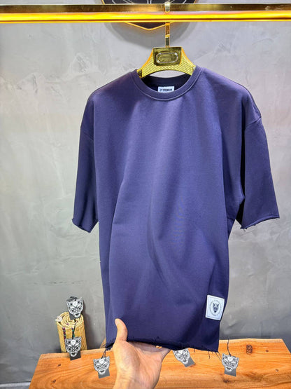 T-Shirt Oversize Navy Blue – Tissu Épais  T42