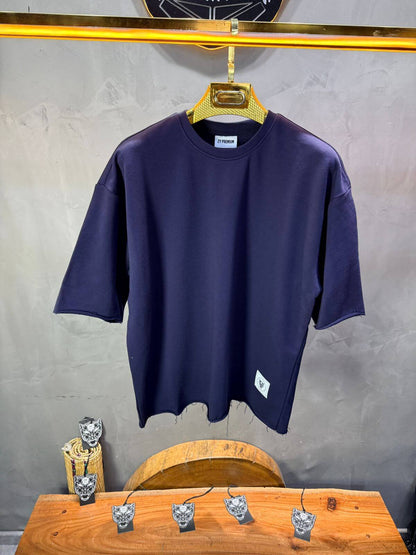 T-Shirt Oversize Navy Blue – Tissu Épais  T42