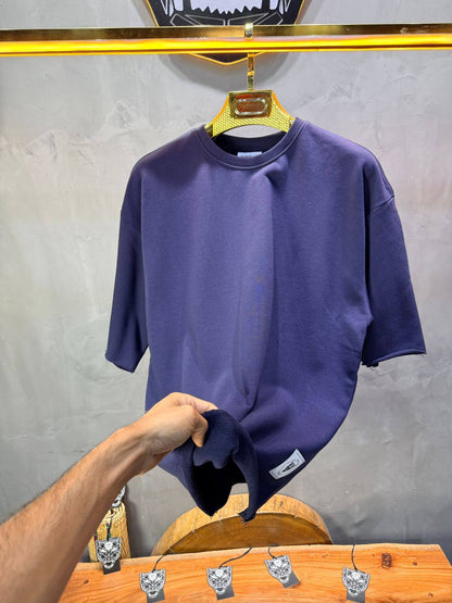 T-Shirt Oversize Navy Blue – Tissu Épais  T42