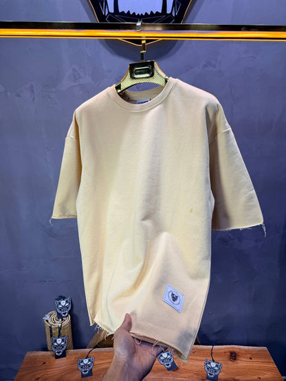 T-Shirt Oversize Butter Yellow – Tissu Épais  T42