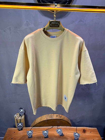 T-Shirt Oversize Butter Yellow – Tissu Épais  T42
