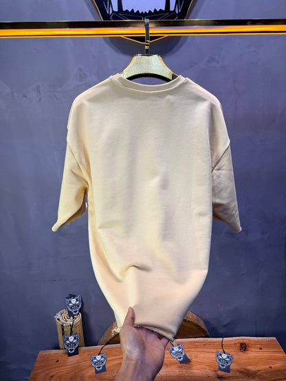 T-Shirt Oversize Butter Yellow – Tissu Épais  T42