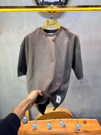 T-Shirt Oversize Dark brown  – Tissu Épais  42