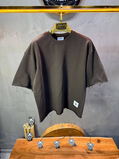 T-Shirt Oversize Dark brown  – Tissu Épais  42