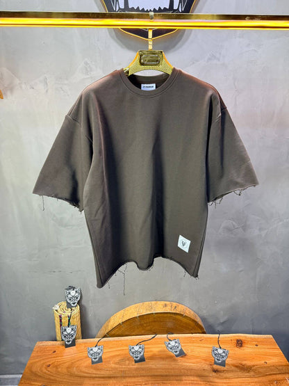 T-Shirt Oversize Dark brown  – Tissu Épais  42
