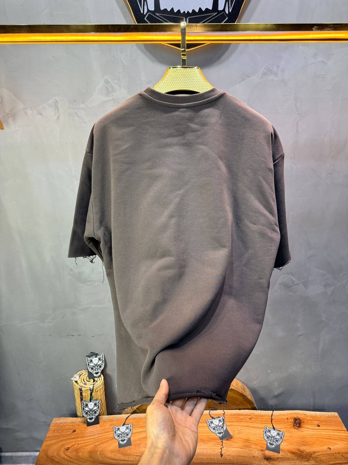 T-Shirt Oversize Dark brown  – Tissu Épais  42