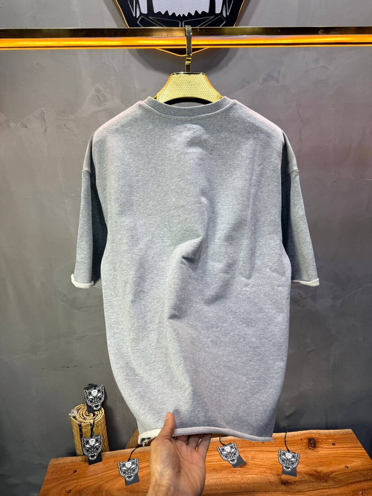 T-Shirt Oversize Light Gray – Tissu Épais  42
