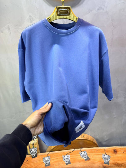 T-Shirt Oversize Steel Blue – Tissu Épais  42