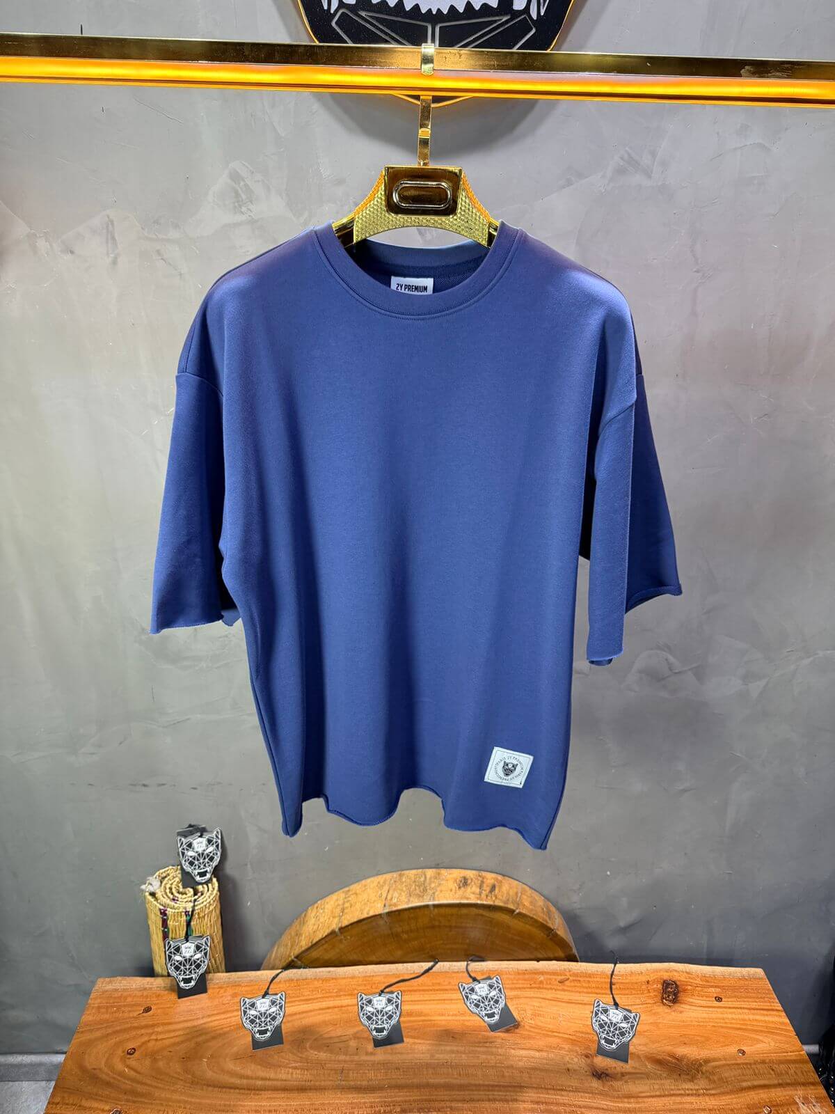 T-Shirt Oversize Steel Blue – Tissu Épais  42
