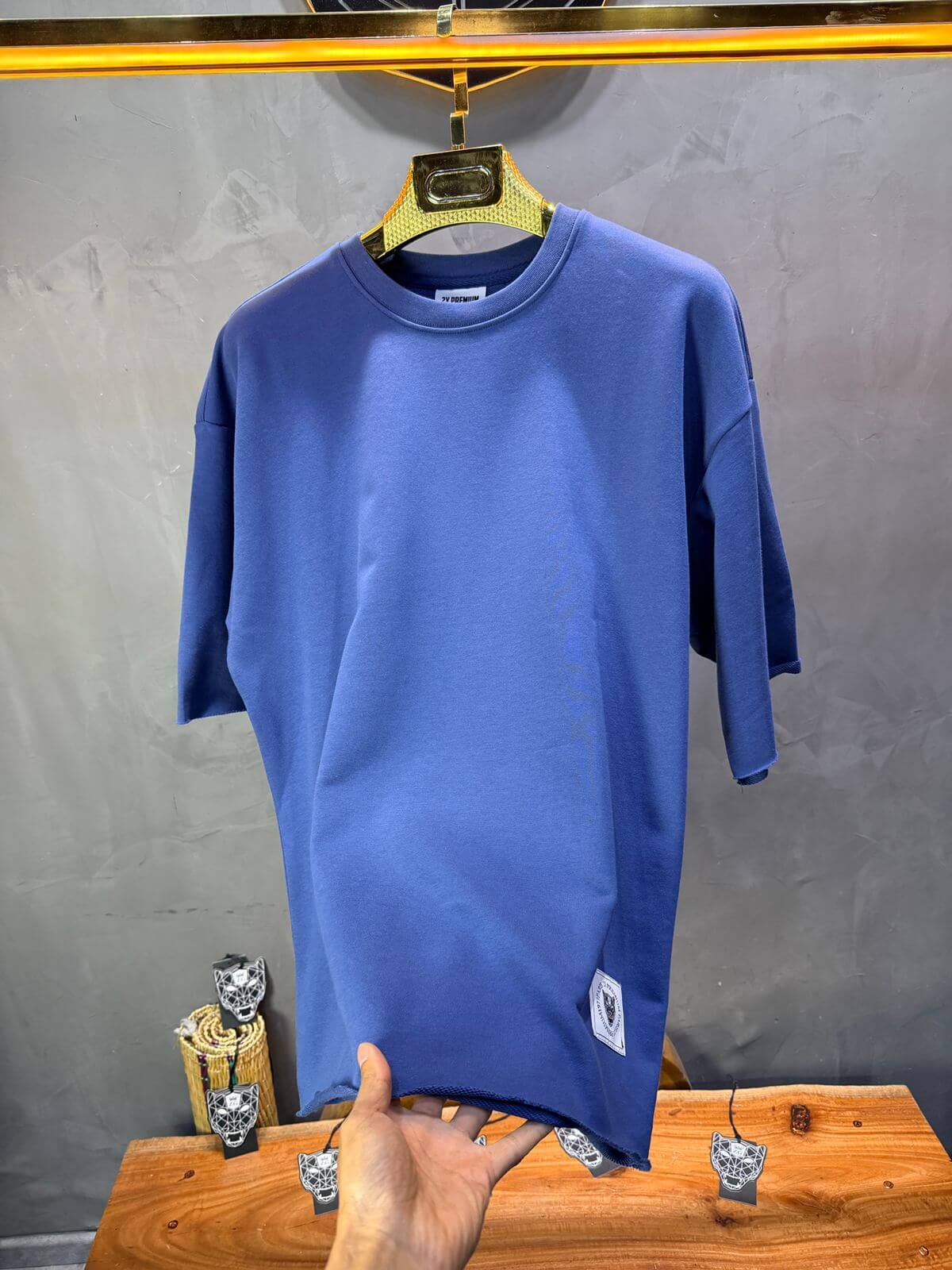 T-Shirt Oversize Steel Blue – Tissu Épais  42
