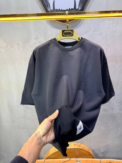 T-Shirt Oversize Black – Tissu Épais  42