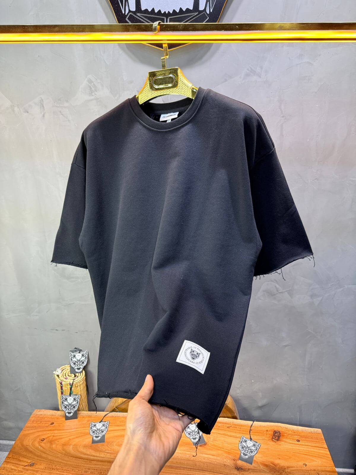 T-Shirt Oversize Black – Tissu Épais  42