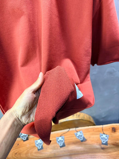 T-Shirt Oversize Rust Orange  – Tissu Épais  42