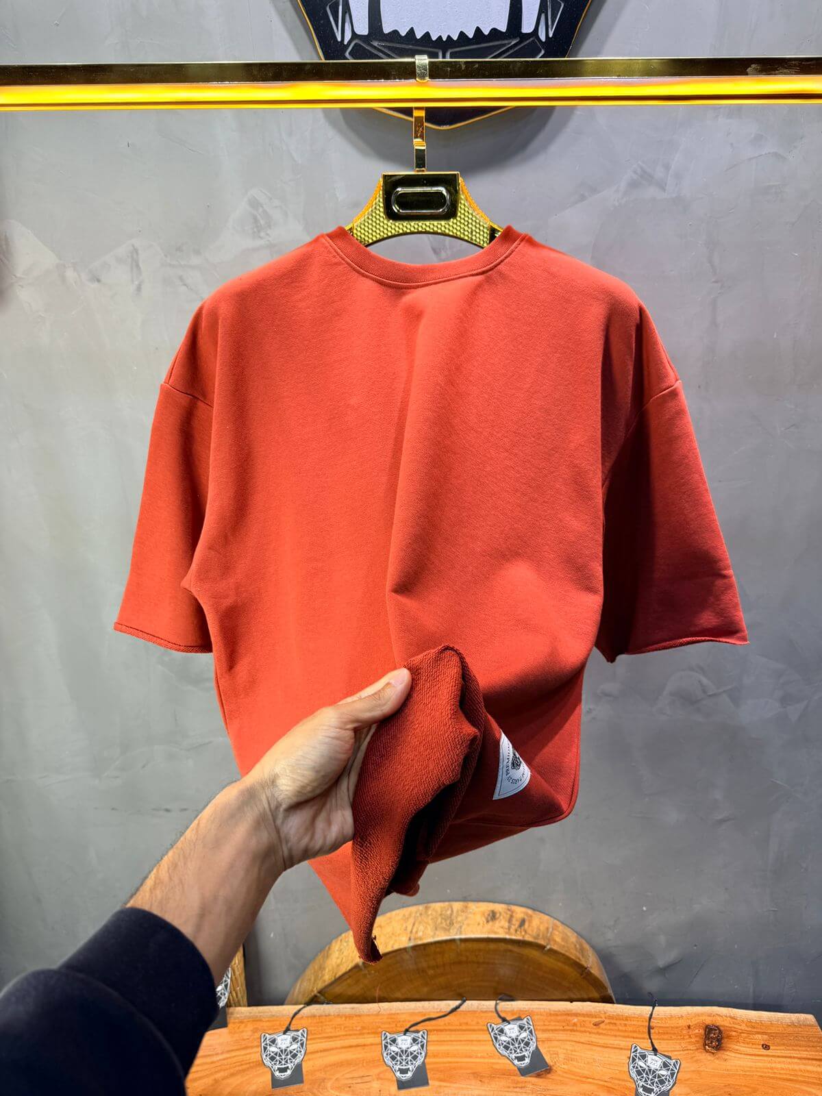 T-Shirt Oversize Rust Orange  – Tissu Épais  42