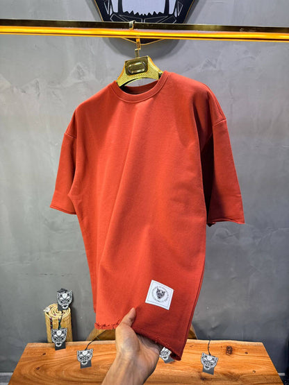 T-Shirt Oversize Rust Orange  – Tissu Épais  42