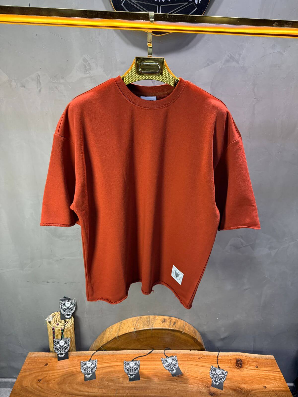 T-Shirt Oversize Rust Orange  – Tissu Épais  42