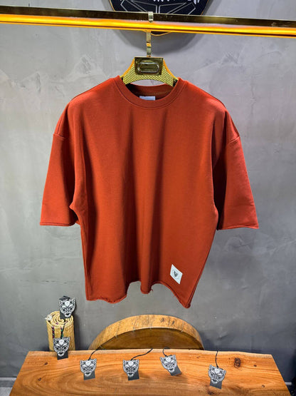 T-Shirt Oversize Rust Orange  – Tissu Épais  42
