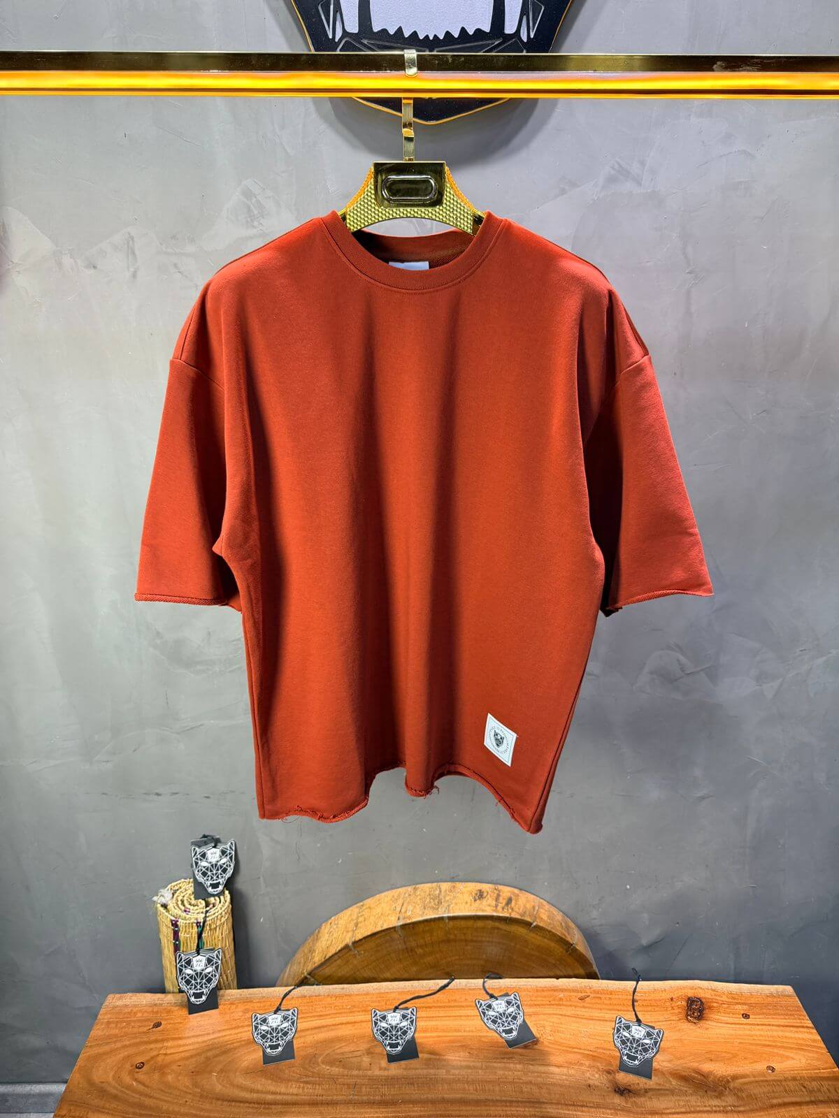 T-Shirt Oversize Rust Orange  – Tissu Épais  42