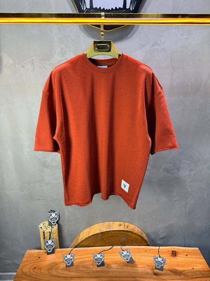 T-Shirt Oversize Rust Orange  – Tissu Épais  42