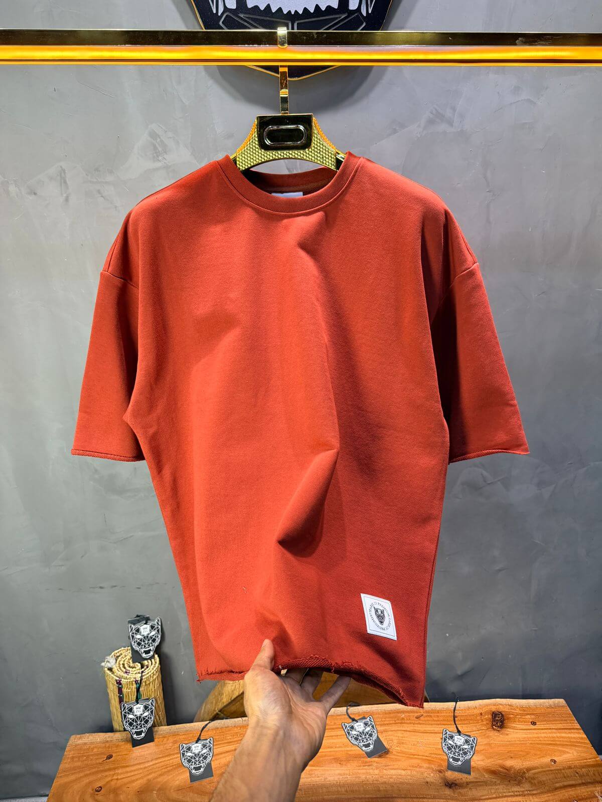 T-Shirt Oversize Rust Orange  – Tissu Épais  42