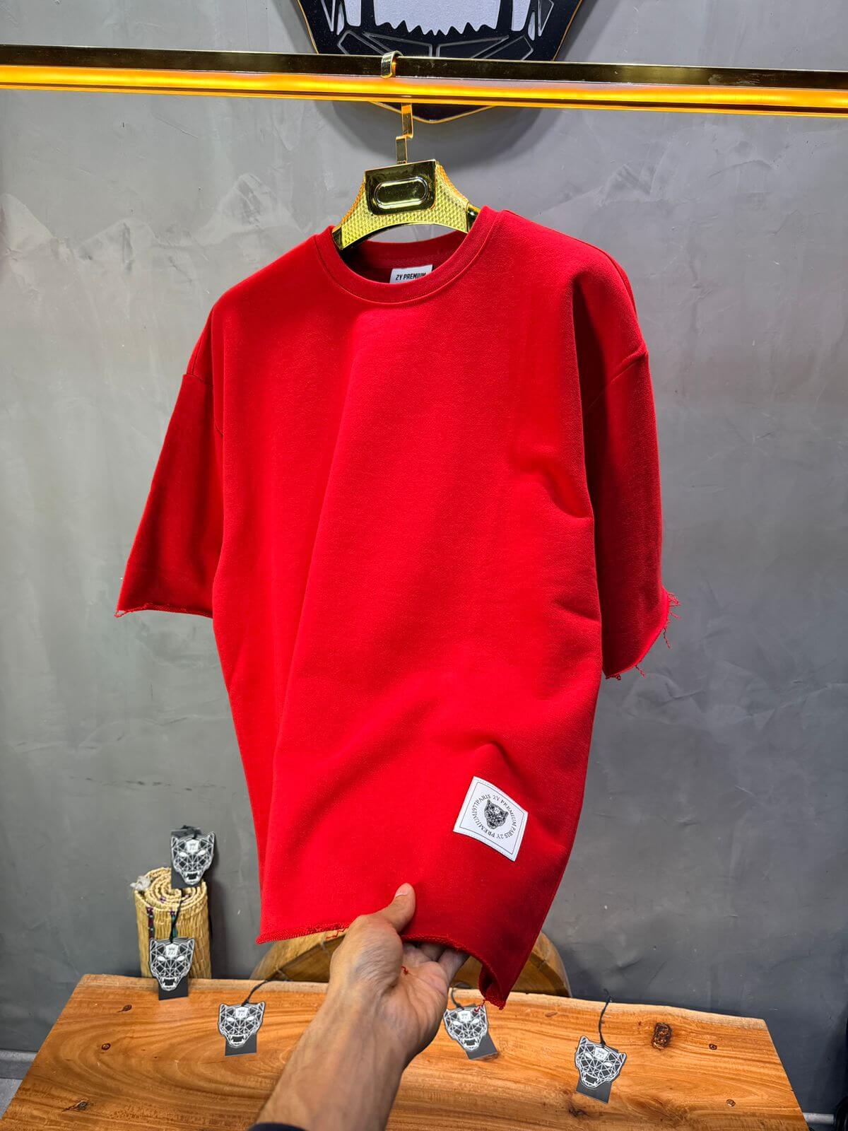 T-Shirt Oversize Red  – Tissu Épais  42