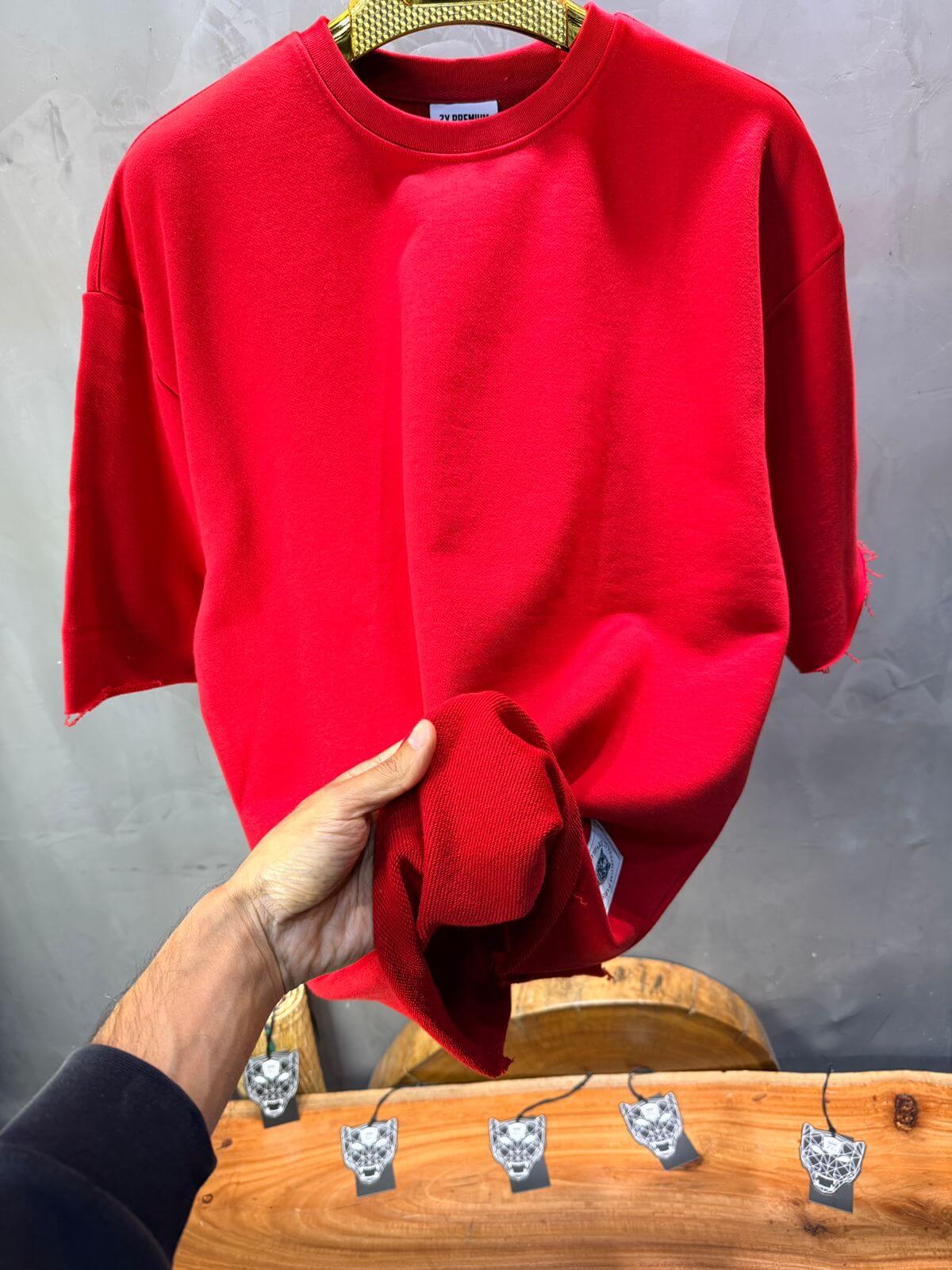 T-Shirt Oversize Red  – Tissu Épais  42