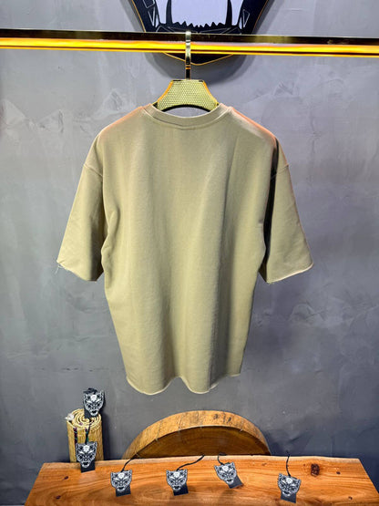 T-Shirt Oversize  Olive Beige  – Tissu Épais  42