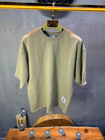 T-Shirt Oversize  Olive Beige  – Tissu Épais  42