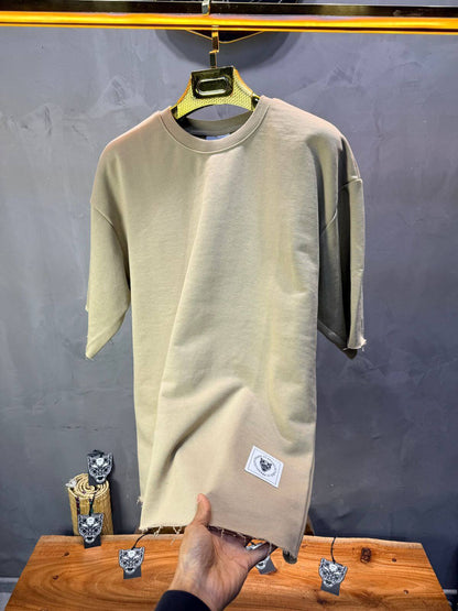 T-Shirt Oversize  Olive Beige  – Tissu Épais  42