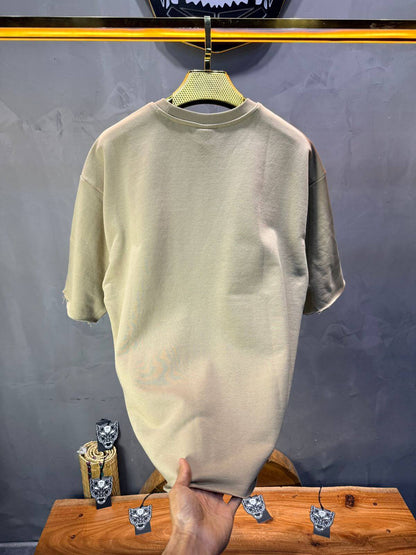 T-Shirt Oversize  Olive Beige  – Tissu Épais  42
