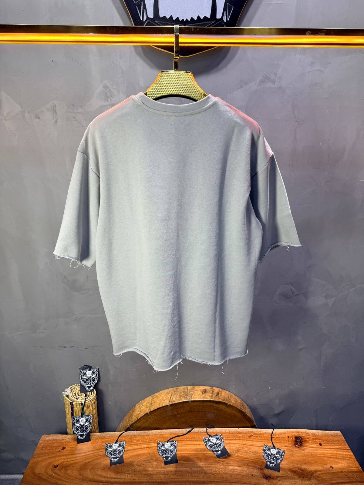T-Shirt Oversize Light Blue Gray – Tissu Épais  42