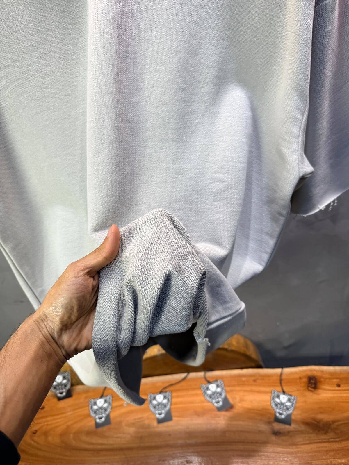 T-Shirt Oversize Light Blue Gray – Tissu Épais  42