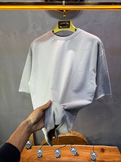 T-Shirt Oversize Light Blue Gray – Tissu Épais  42