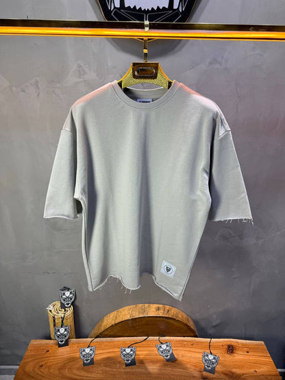 T-Shirt Oversize Light Blue Gray – Tissu Épais  42