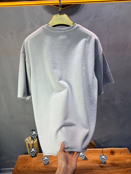 T-Shirt Oversize Light Blue Gray – Tissu Épais  42