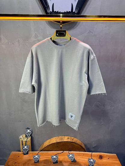 T-Shirt Oversize Light Blue Gray – Tissu Épais  42