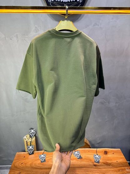 T-Shirt Oversize Army Green  – Tissu Épais  42