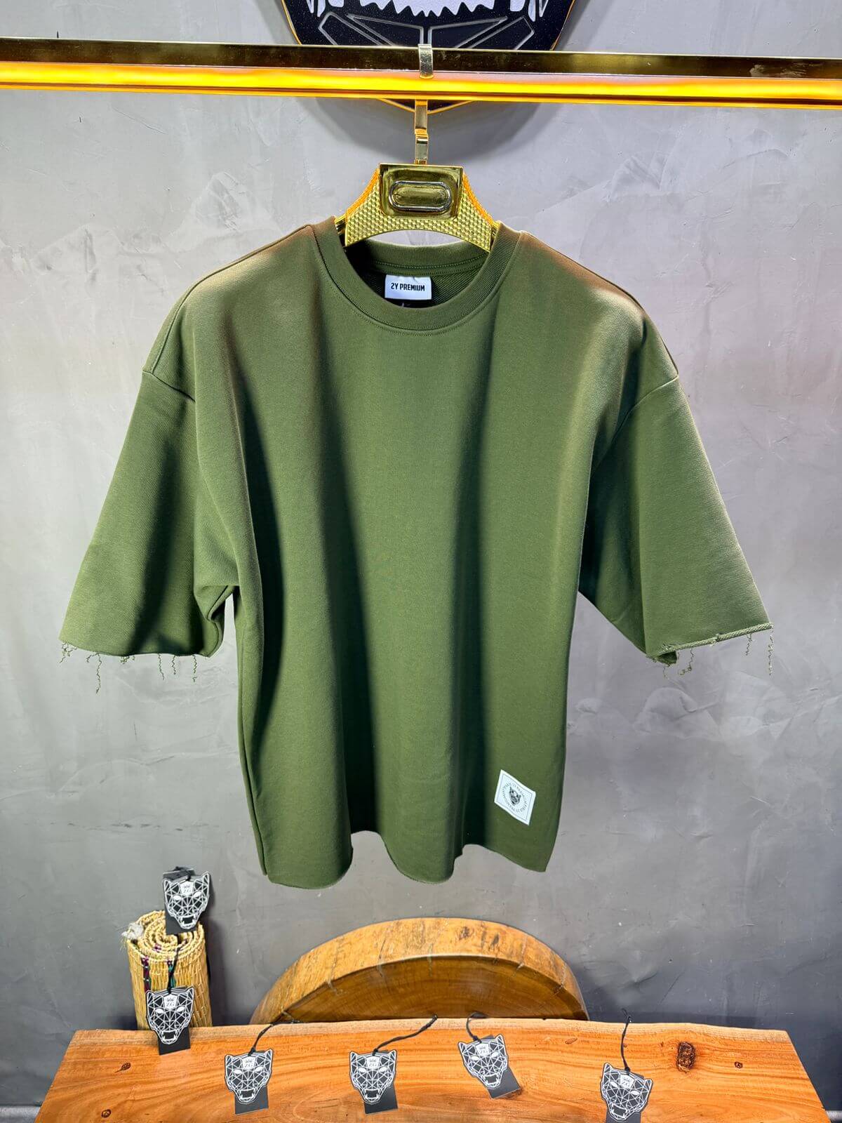 T-Shirt Oversize Army Green  – Tissu Épais  42