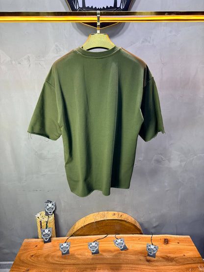 T-Shirt Oversize Army Green  – Tissu Épais  42