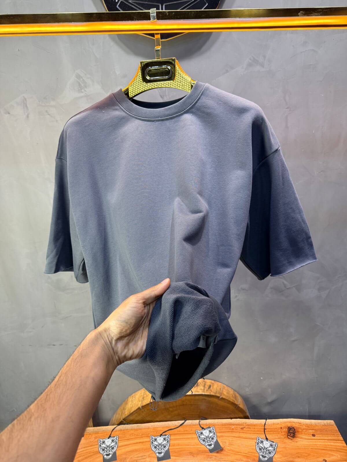 T-Shirt Oversize Dark Slate   – Tissu Épais  42