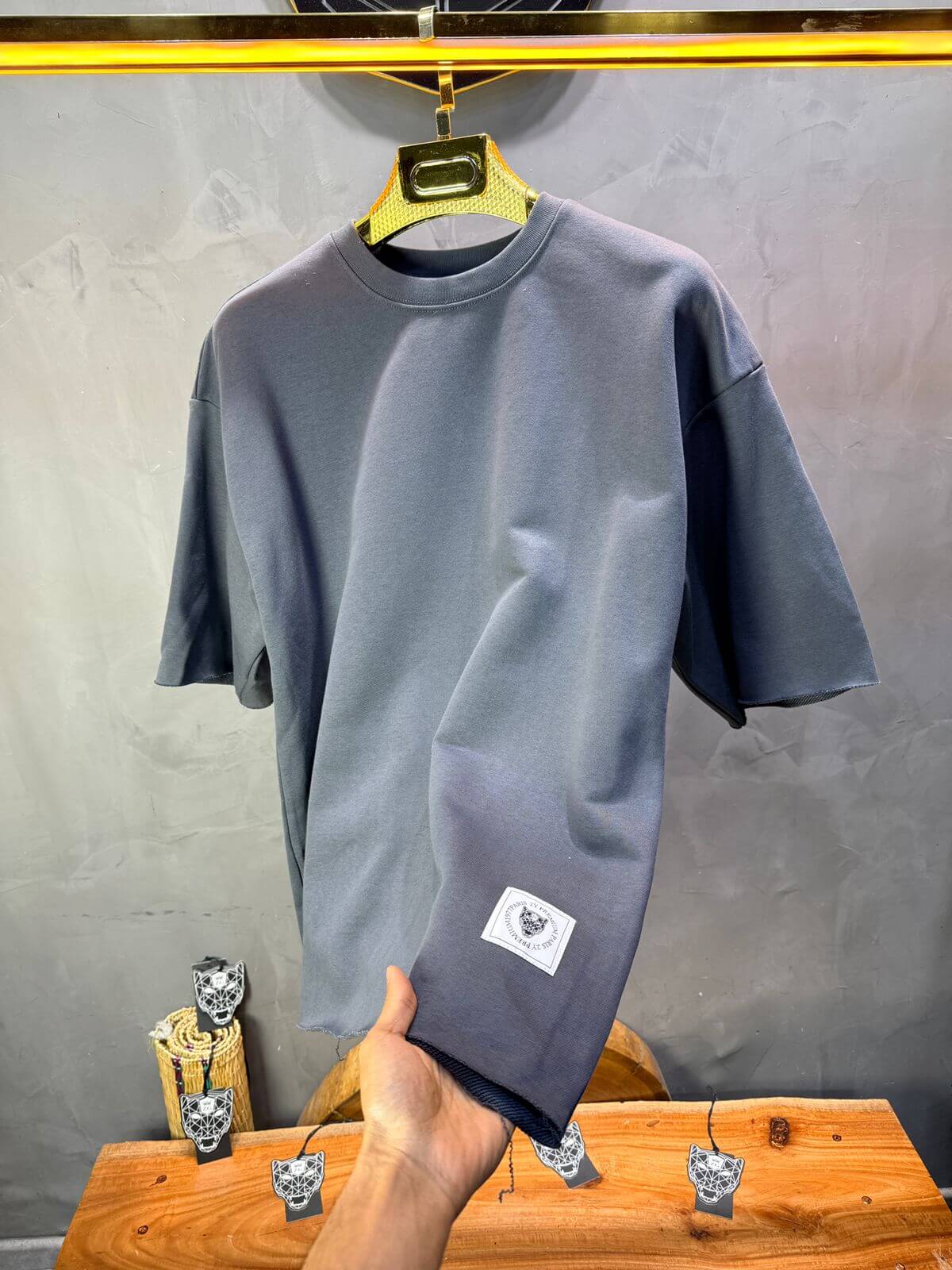 T-Shirt Oversize Dark Slate   – Tissu Épais  42