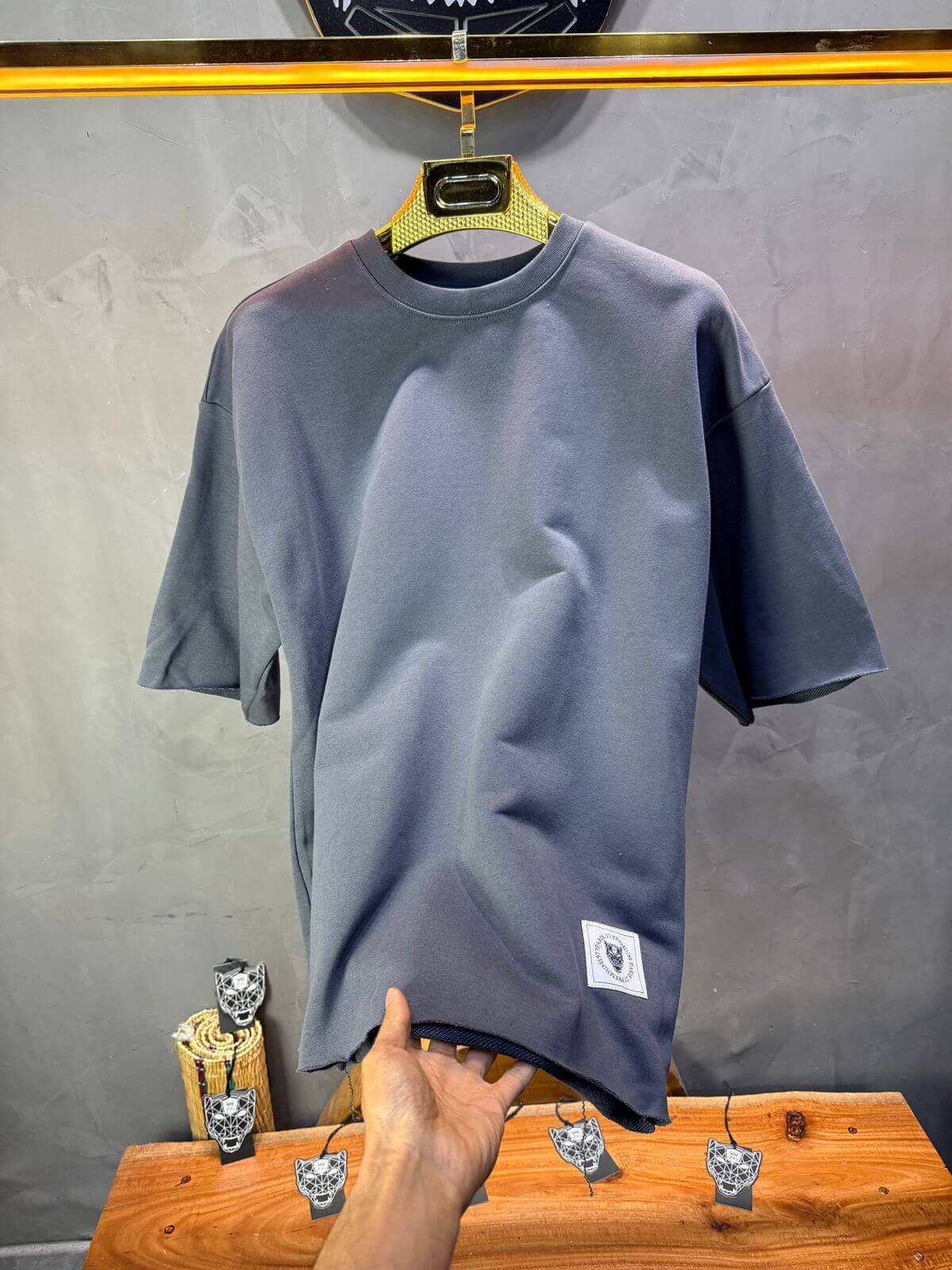 T-Shirt Oversize Dark Slate   – Tissu Épais  42