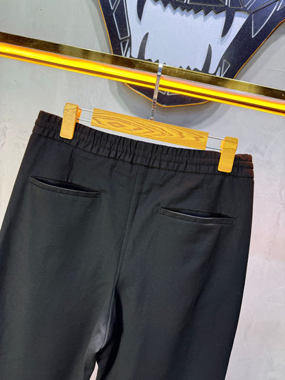 Pantalon Élégant Noir Coupe Droite