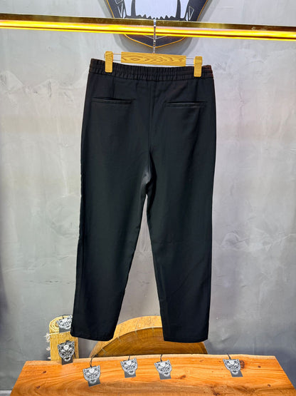 Pantalon Élégant Noir Coupe Droite