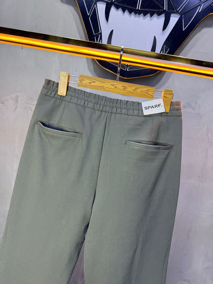 Pantalon Élégant Green Coupe Droite