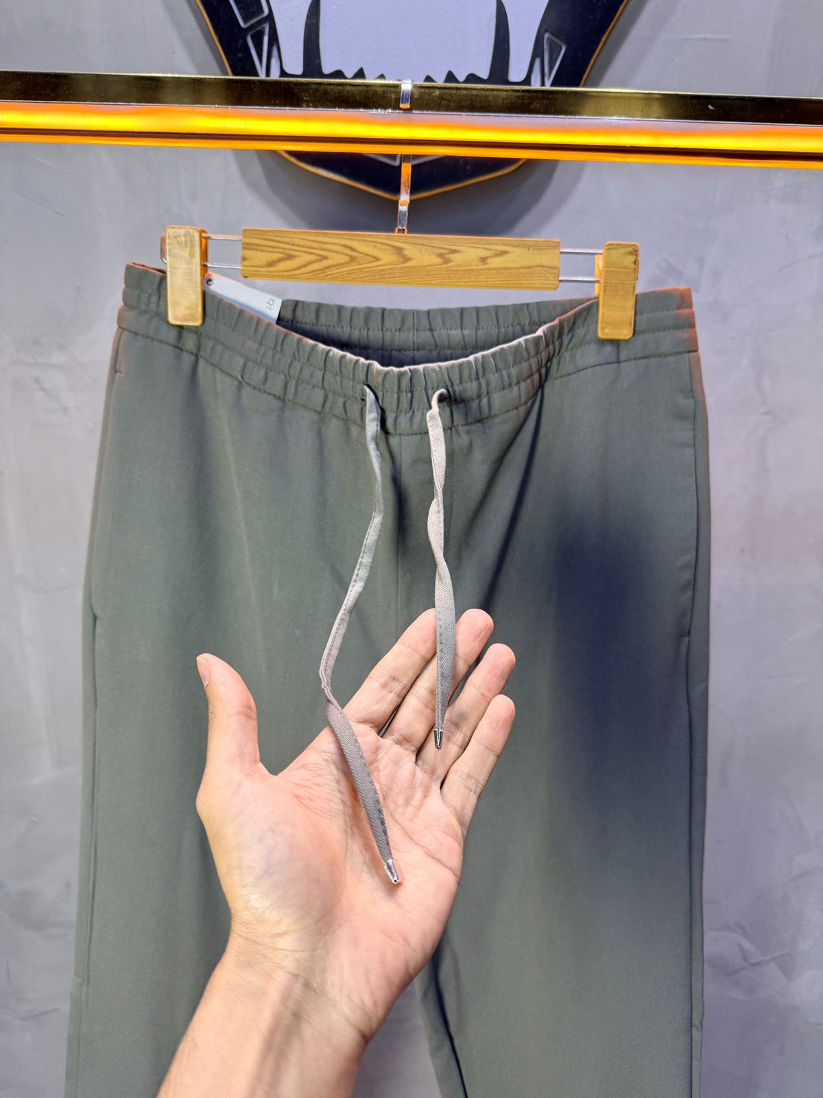 Pantalon Élégant Green Coupe Droite