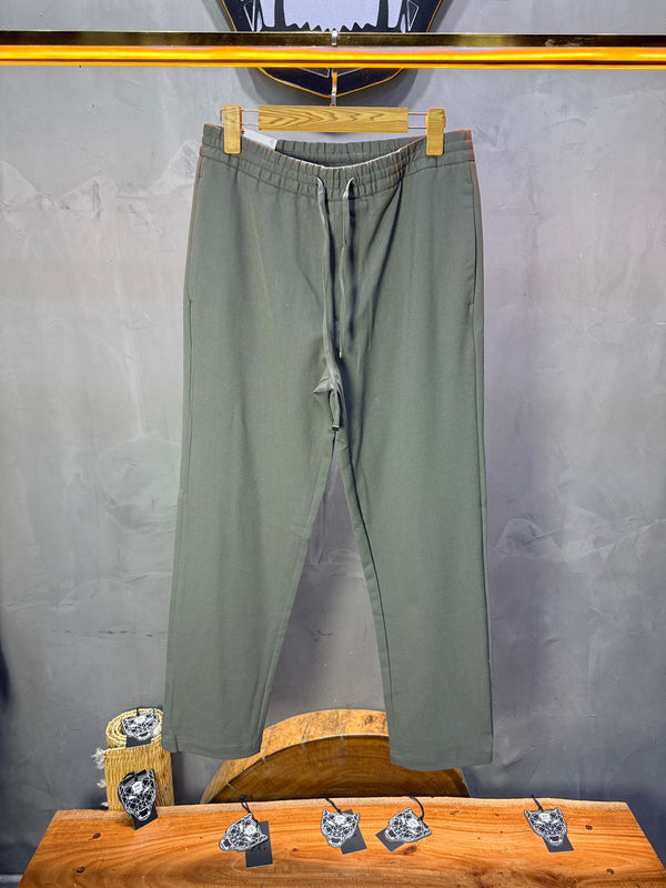 Pantalon Élégant Green Coupe Droite