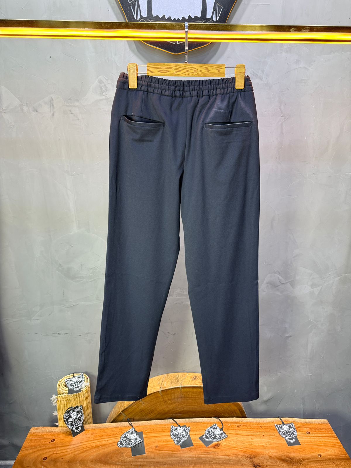 Pantalon Élégant Blue Coupe Droite
