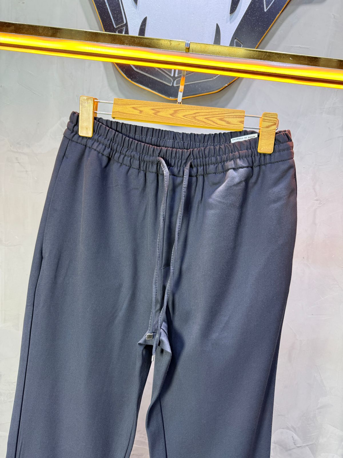 Pantalon Élégant Blue Coupe Droite